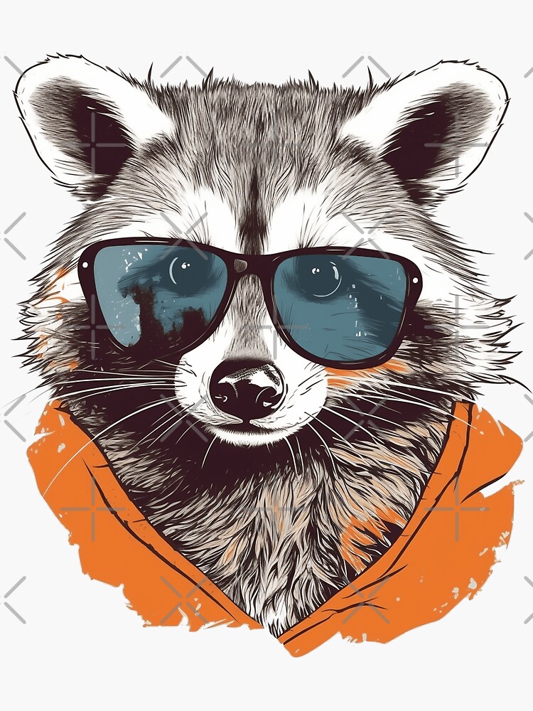 Cute raccoon illustration  Sticker for Sale by Yarafantasyart