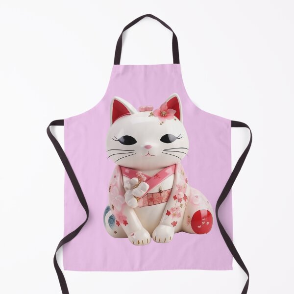 Item preview, Japanese Porcelain Sakura Cat Doll - Cherry Blossom Pottery designed and sold by TVBArchive.