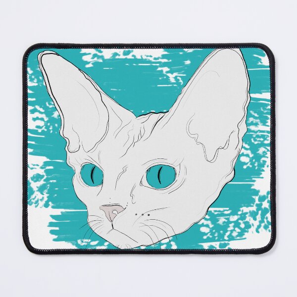 Item preview, Cat Devon Rex White Blue Vintage designed and sold by hemp3x.
