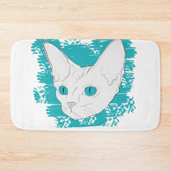 Item preview, Cat Devon Rex White Blue Vintage designed and sold by hemp3x.