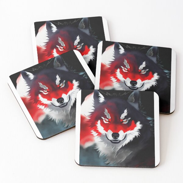 Item preview, Fierce red and black wolf designed and sold by FuzzieIntuition.