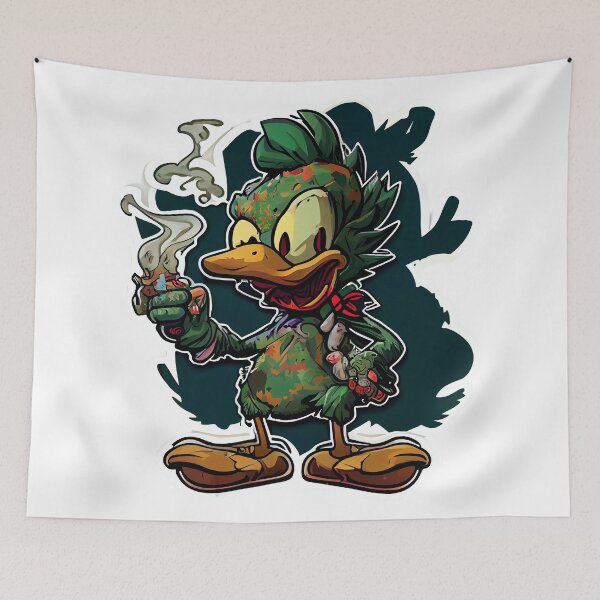 Item preview,  cute high duck smoking weed designed and sold by futuresimo04.