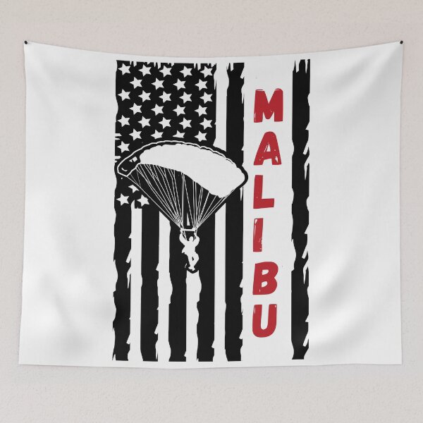 Item preview, Skydiving in Malibu, California CA - Vintage Paragliding Parachuting Logo designed and sold by Vintage-TM.