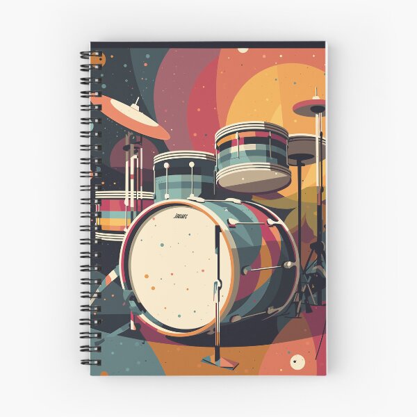 Item preview, Bold Retro Drum Set Illustration in Beige, Gray, and Orange Tones with Black Accents designed and sold by MetroEvents.