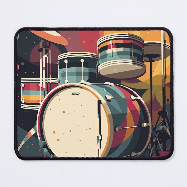 Item preview, Bold Retro Drum Set Illustration in Beige, Gray, and Orange Tones with Black Accents designed and sold by MetroEvents.