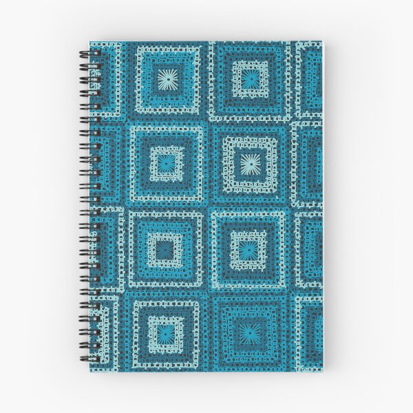 Item preview, Granny Squares Patchwork in Blues Pattern designed and sold by BartholGraphics.