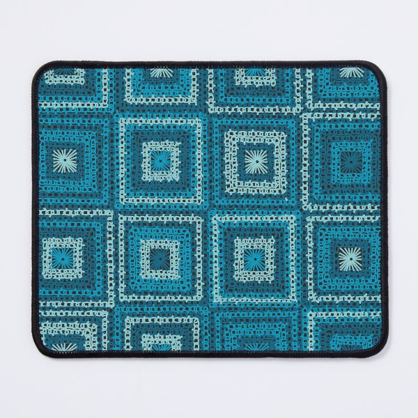 Item preview, Granny Squares Patchwork in Blues Pattern designed and sold by BartholGraphics.