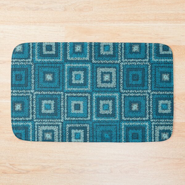 Item preview, Granny Squares Patchwork in Blues Pattern designed and sold by BartholGraphics.