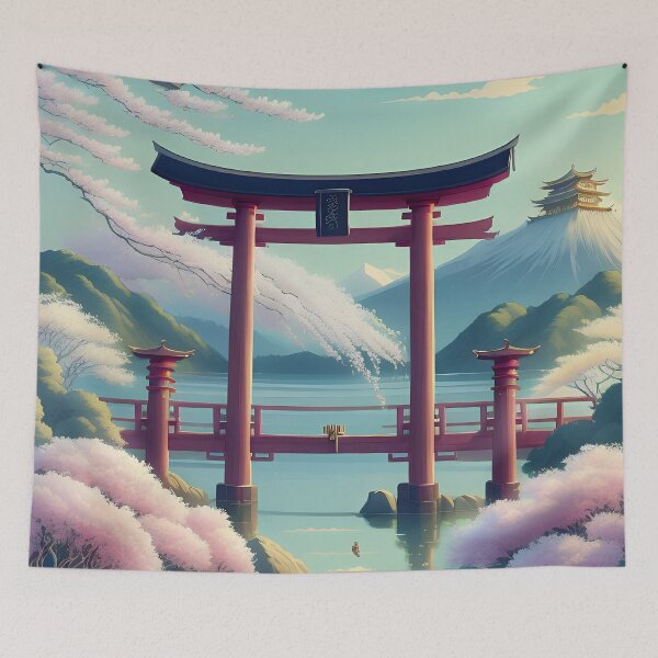 Item preview, Japan temple gate on the lake designed and sold by Tokyo Retro.