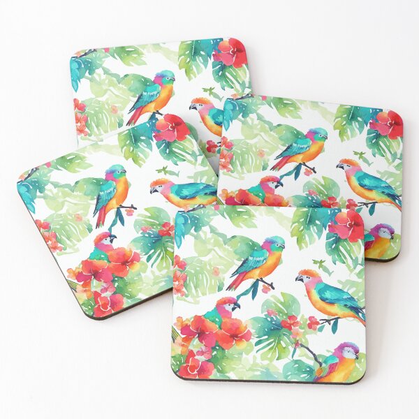 Item preview, Delightful Tropical birds Pattern designed and sold by TheLomiLoveBus.