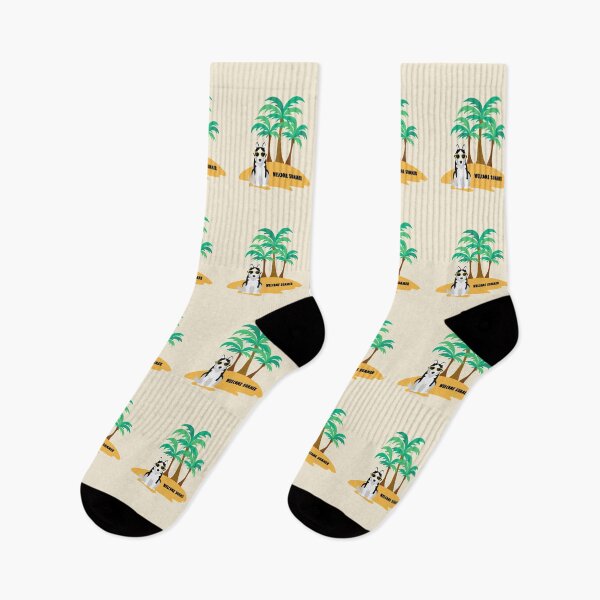 Item preview, Welcome Summer with Husky Dog Wearing Sunglasses on Beach with Palms designed and sold by SeasonalDogs.