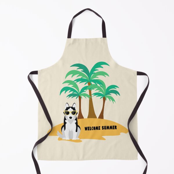 Item preview, Welcome Summer with Husky Dog Wearing Sunglasses on Beach with Palms designed and sold by SeasonalDogs.