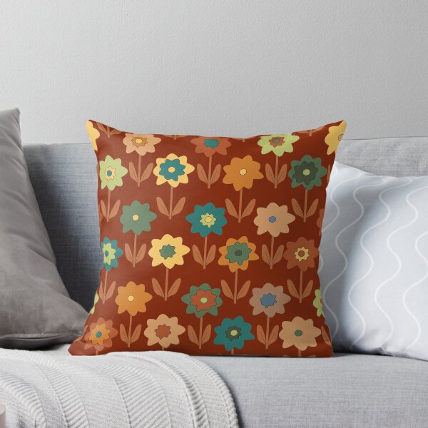 Item preview, Stem Flowers Earth Tones Pattern designed and sold by BartholGraphics.