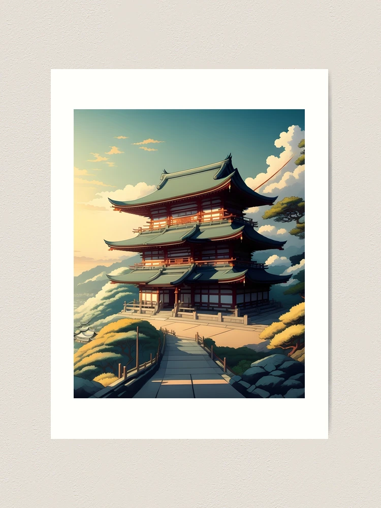 Japan Temple on the hill | Art Print