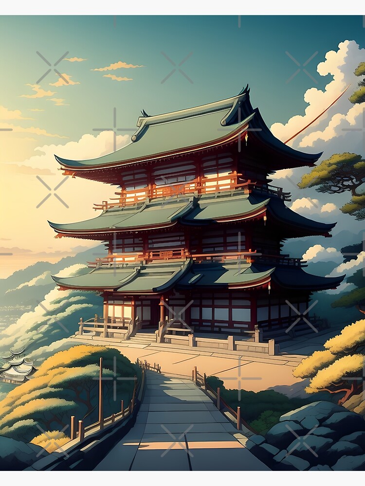 Japan Temple on the hill | Art Print