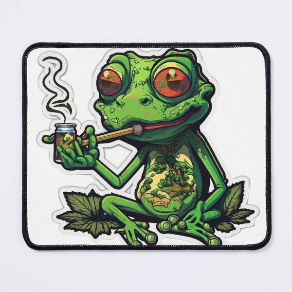 Item preview, high frog smoking weed designed and sold by futuresimo04.