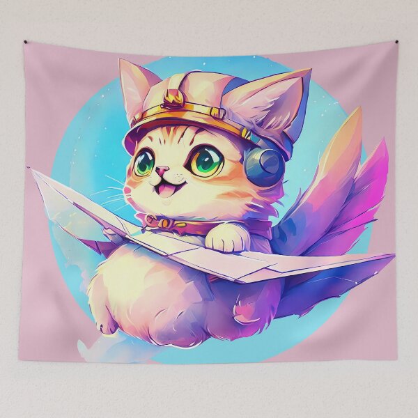 Item preview, Cute Cat Aviator - Adorable Feline Soaring Through the Skies Cat Miaw designed and sold by DC Low.