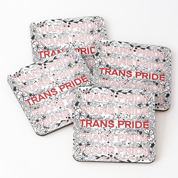 Item preview, Trans Pride Floral Red designed and sold by oxfordcoma.