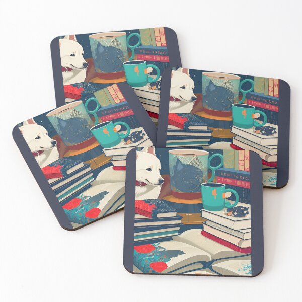 Item preview, Books and coffee and dogs By CallisC Arts designed and sold by CallisC-Arts.