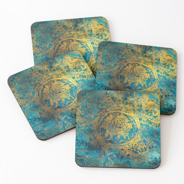 Item preview, Watercolor Sapphire Texture Ancient Mandalas Pattern designed and sold by PatternBestFan.