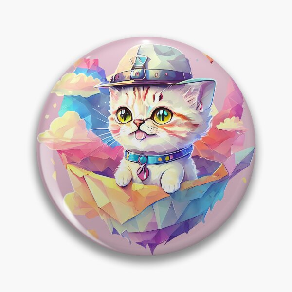Item preview, Cute Cat Flying on a Dreamy Island Low-poly Paper Plane - Watercolor Drawing Style Cat Miaw  designed and sold by DC Low.