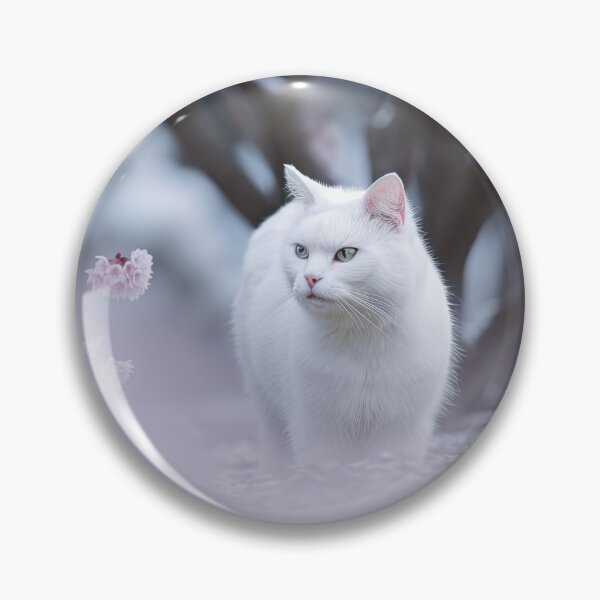Item preview, White Cat Among Pink Blossoms designed and sold by FireScreen.