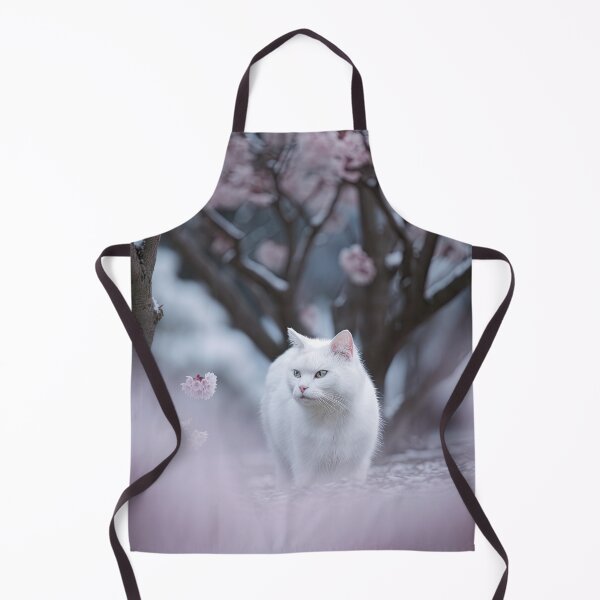 Item preview, White Cat Among Pink Blossoms designed and sold by FireScreen.