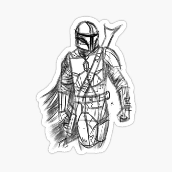 Vista previa del artículo con la obra «Din Djarin», diseñado y vendido por MarkBartleArt.