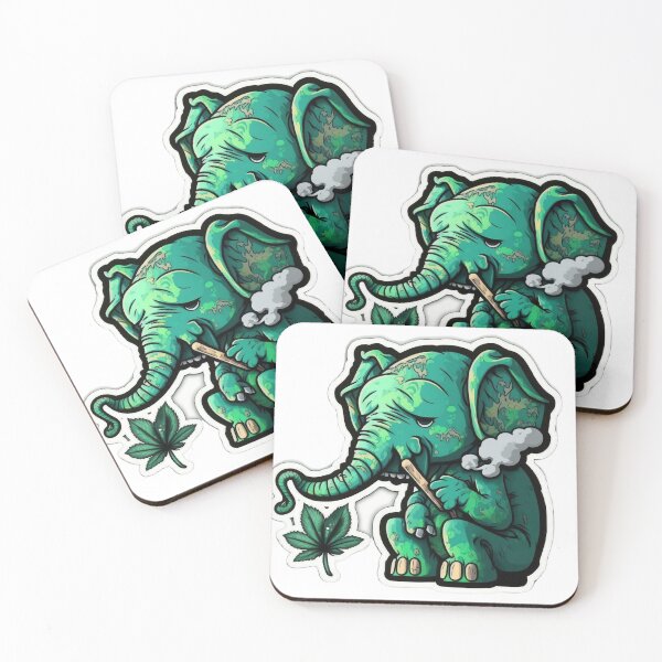 Item preview,  high baby elephant smoking weed designed and sold by futuresimo04.