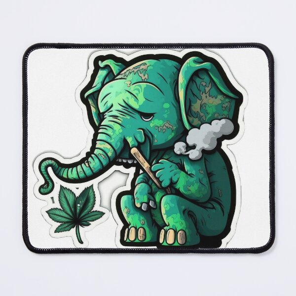 Item preview,  high baby elephant smoking weed designed and sold by futuresimo04.