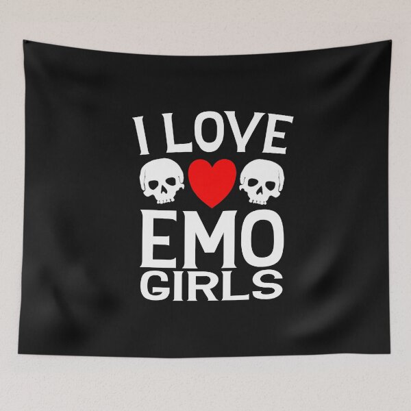 Item preview, I Love Emo Girls Cute Goth Humor Alternative Aesthetic designed and sold by SharpThreadZ.
