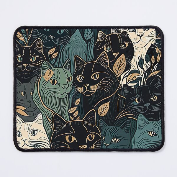 Item preview, Elegant Whiskers. A cat pattern. designed and sold by Elena Kulakova.