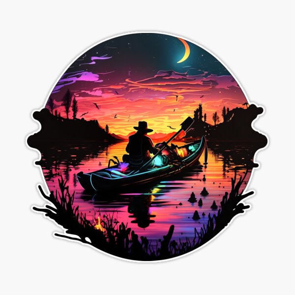 Kayak Fishing Sticker for Sale by vvhizuky