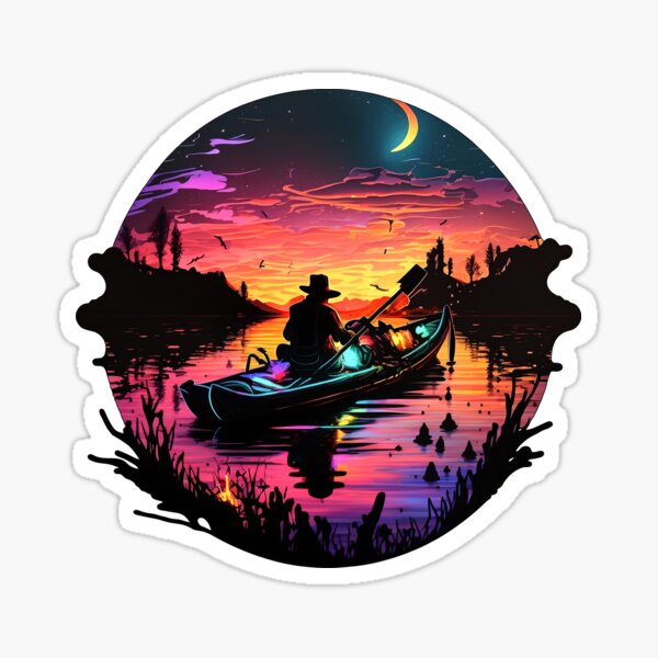 Kayak Fishing Angler Kayaking Fisherman Canoe - Kayak Fisher - Sticker