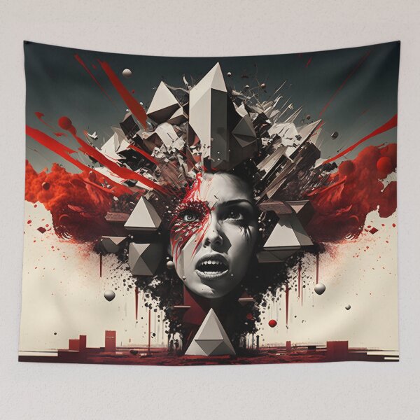 Item preview, The geometric alien face designed and sold by Cr-AI-tive.