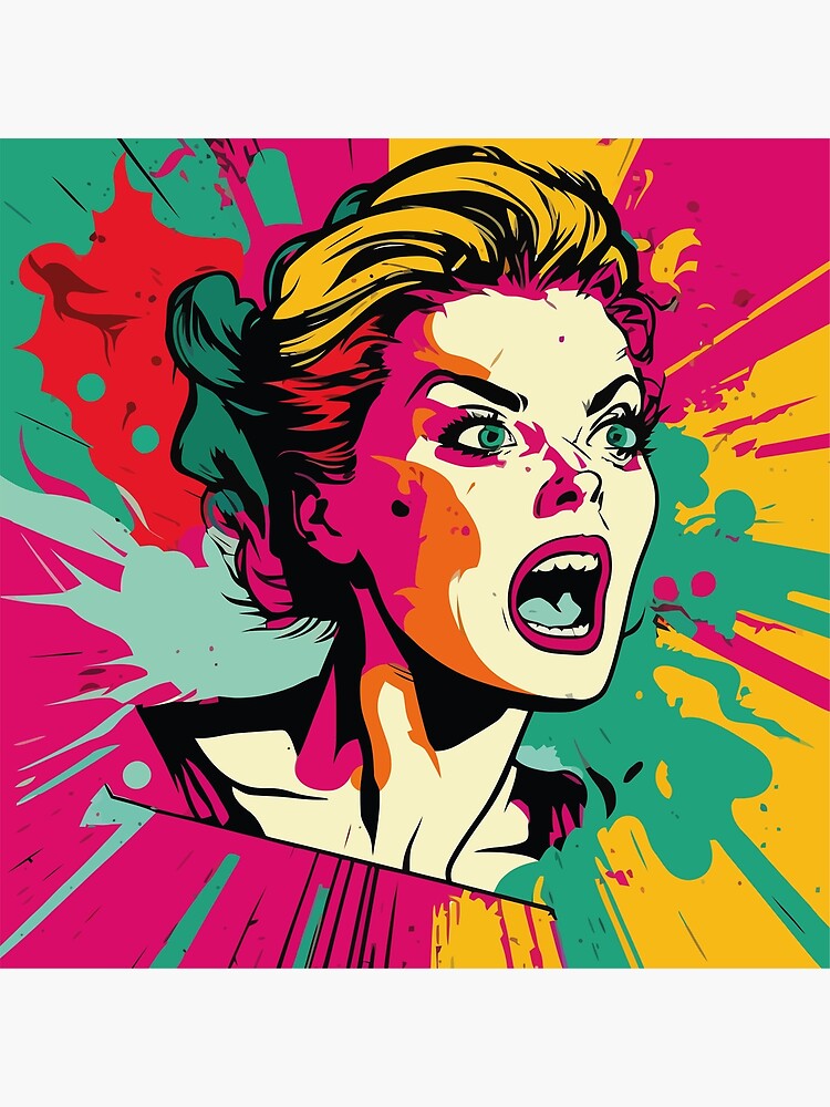 Woman face screaming pop art Poster for Sale by juancbp60