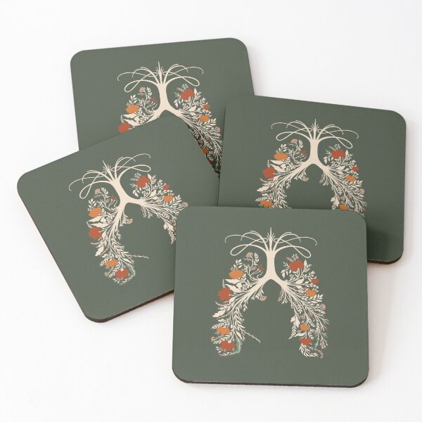 Item preview, lungs flowers drawing green background designed and sold by centlia.