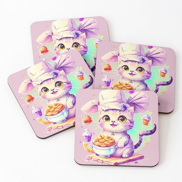 Item preview, Cute Cat Baker - Adorable Feline Chef with Sweet Treats Cat Miaw designed and sold by DC Low.