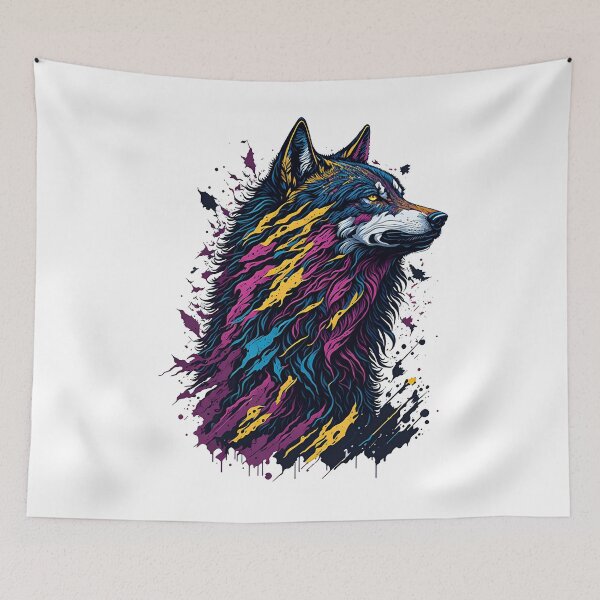 Item preview, Colorful Wolf - AI Generated designed and sold by Manos Ch.