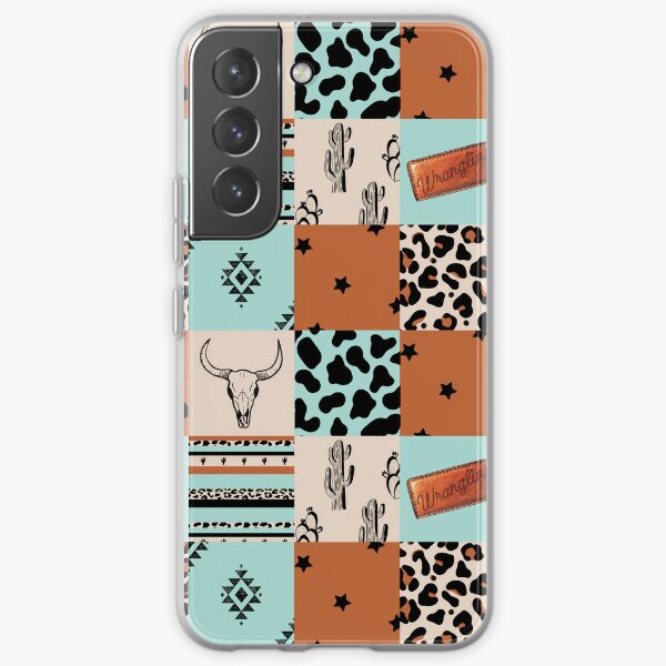 Square Glitter Totem Grid Leopard Phone Case For Samsung S21 S20