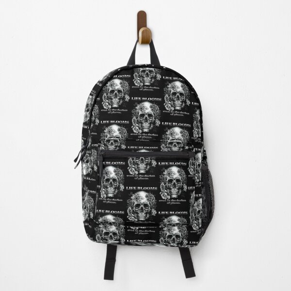Item preview, Life Blooms in Dark Places Skull and Flowers designed and sold by CinEmmaDesign.