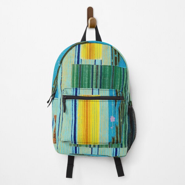 Item preview, JAPANESE TEXTILE COLLAGE SERIES - Variation No. 7 STRIPES and RECTANGLES - AQUA, YELLOW, RUST designed and sold by MirabiliaMagpie.