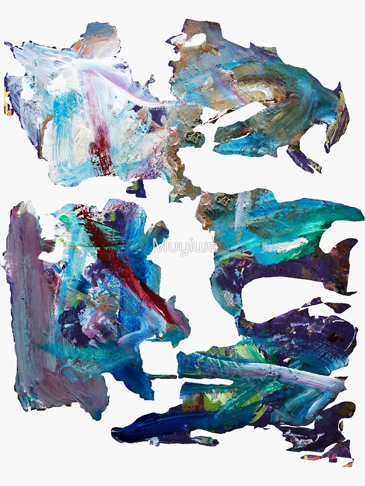 Thumbnail 3 of 3, Sticker, Abstract Left Over No 3 designed and sold by Muyiwa.