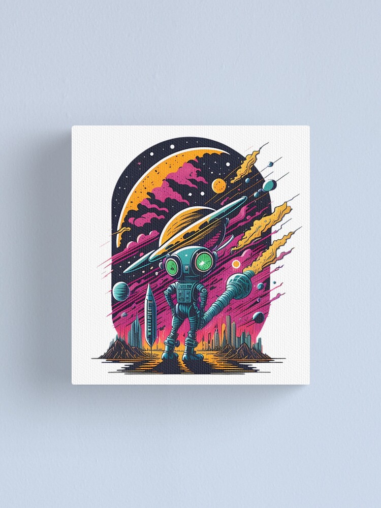 Houston the Space Robot - Framed Canvas Print