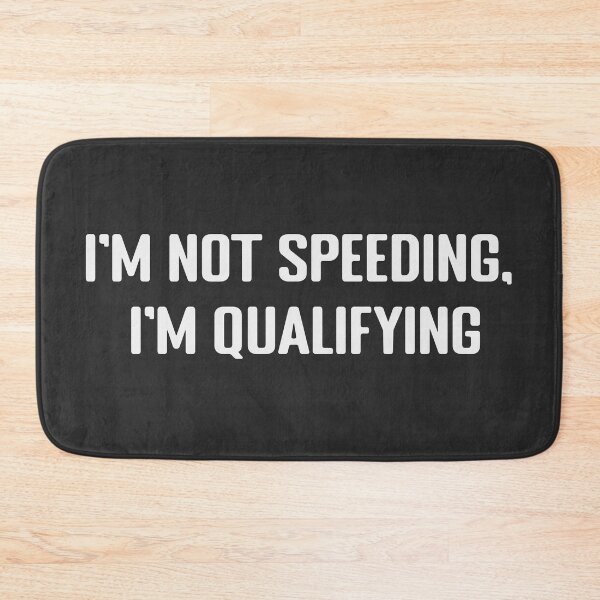 Item preview, I'm not speeding, I'm qualifying Funny Bumper and Funny motorcycle Sticker designed and sold by thesmokeydogs.