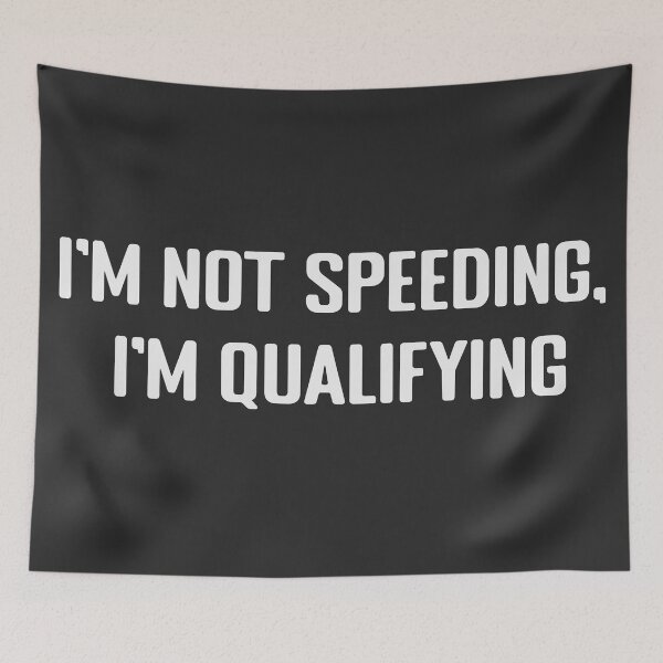 Item preview, I'm not speeding, I'm qualifying Funny Bumper and Funny motorcycle Sticker designed and sold by thesmokeydogs.