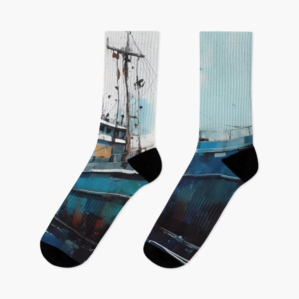 Item preview, Stranded fishing boat in a distressed style designed and sold by SingularityGeek.