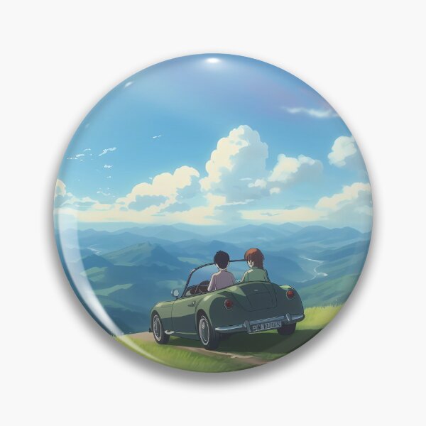Artikelvorschau, Traveling in an electric car with my partner through green meadows in a beautiful landscape entworfen und verkauft von SingularityGeek.