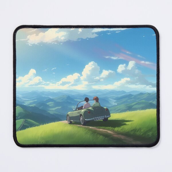 Item preview, Traveling in an electric car with my partner through green meadows in a beautiful landscape designed and sold by SingularityGeek.