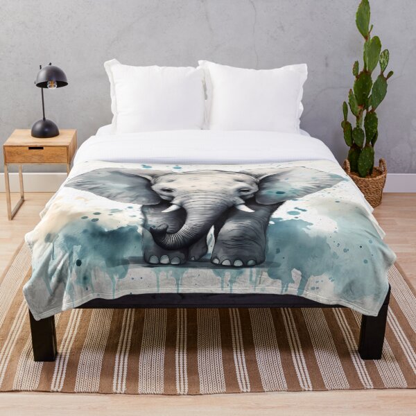 Item preview, Stunning watercolor elephant marching forward designed and sold by SingularityGeek.